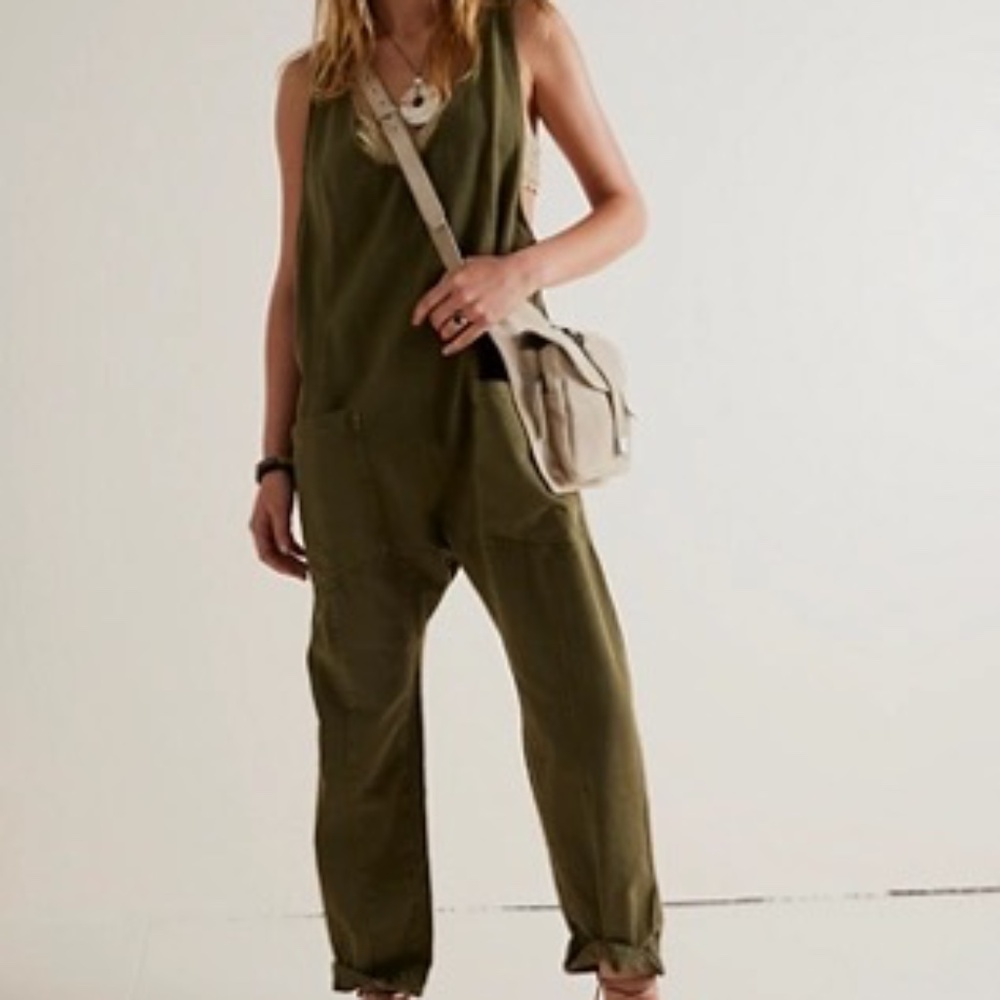 We The Free High Roller Jumpsuit | Moss Stone
